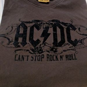 AC/DC Rockware Brown Graphic T Shirt Size XL
